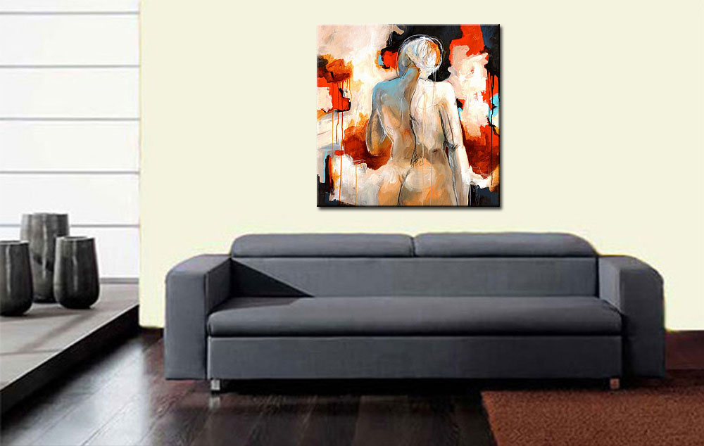 Erotisch schilderij Touch of Flames - Afbeelding 4