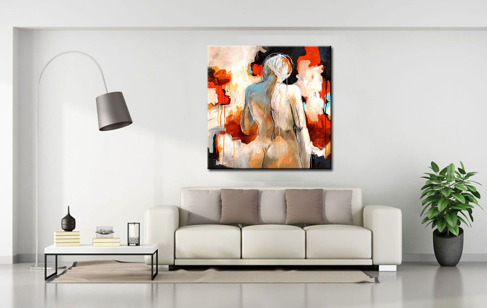 Erotisch schilderij Touch of Flames - Afbeelding 3