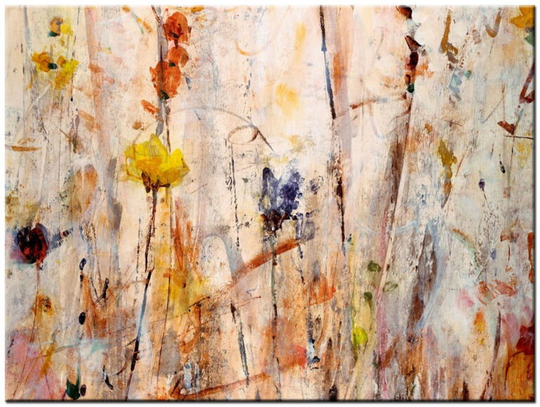 Bloemen schilderij warme tinten