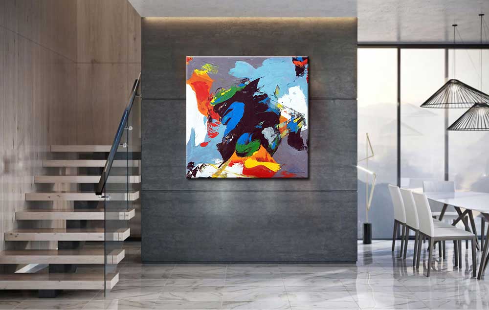 In de Diepte abstract schilderij - Afbeelding 3