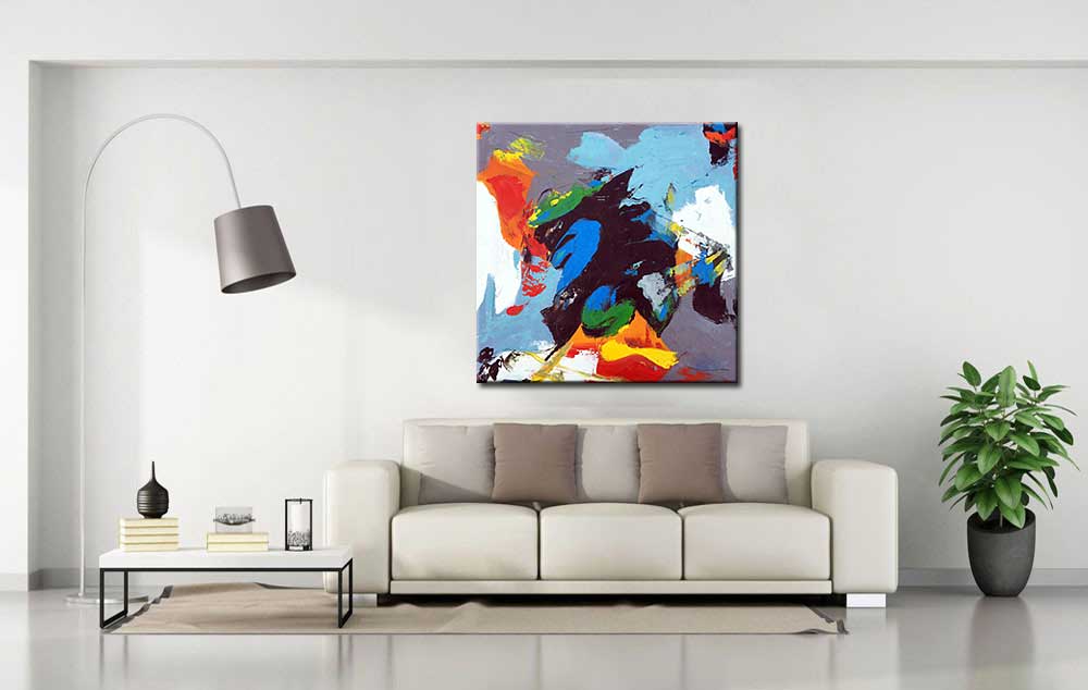 In de Diepte abstract schilderij - Afbeelding 2