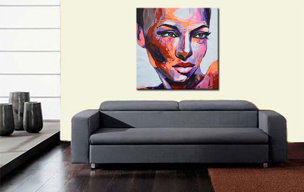 Vrouwen schilderij Krachtige Blik - Afbeelding 4