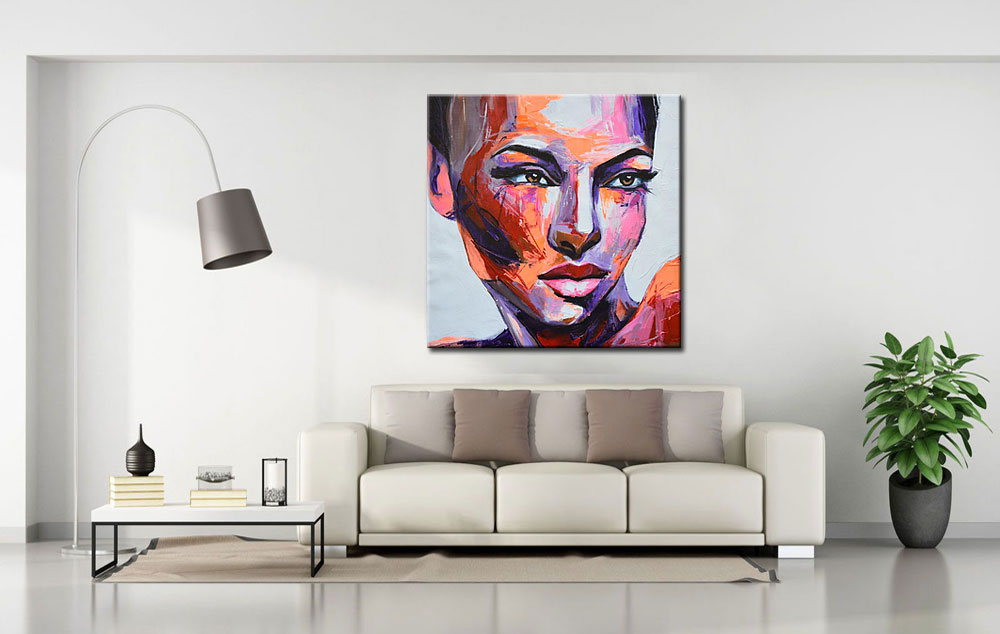 Vrouwen schilderij Krachtige Blik - Afbeelding 3