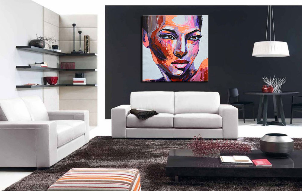 Vrouwen schilderij Krachtige Blik - Afbeelding 2