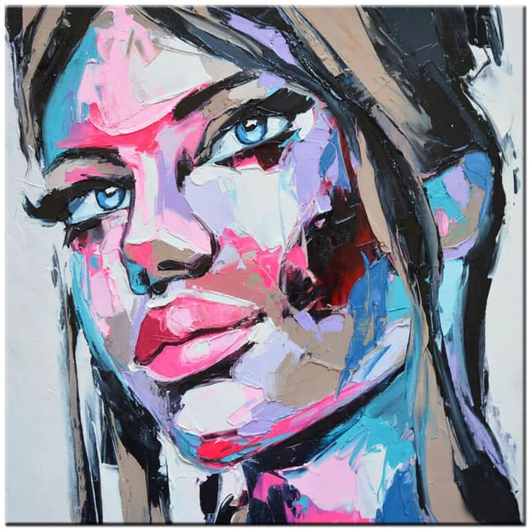 Vrouwen schilderij Krachtige Ogen – figuratief olieverf portret