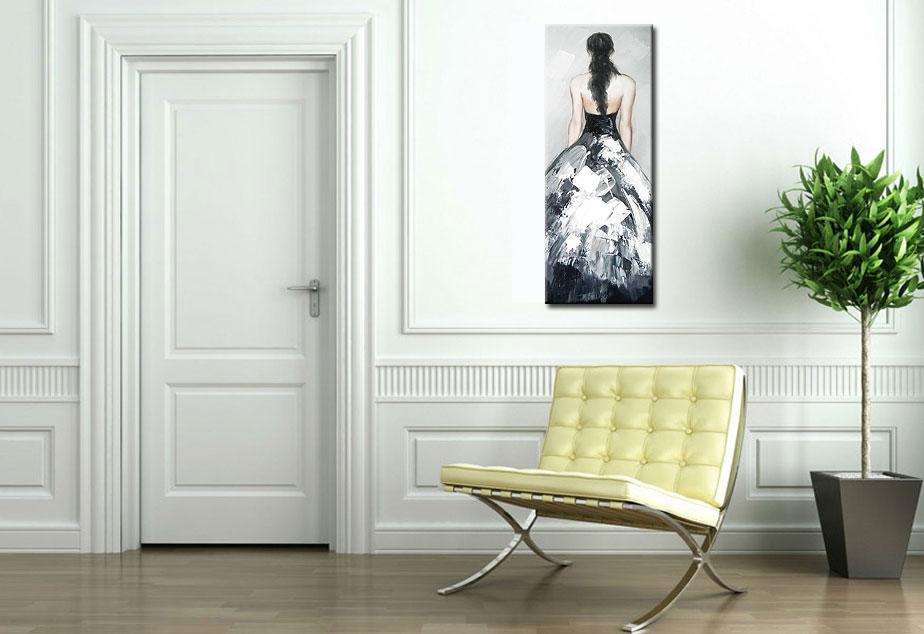 Elegante Dame modern schilderij 50x120cm - Afbeelding 4