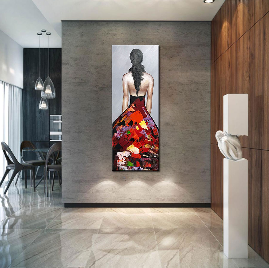 Beautiful Dress modern schilderij 50x120cm - Afbeelding 3