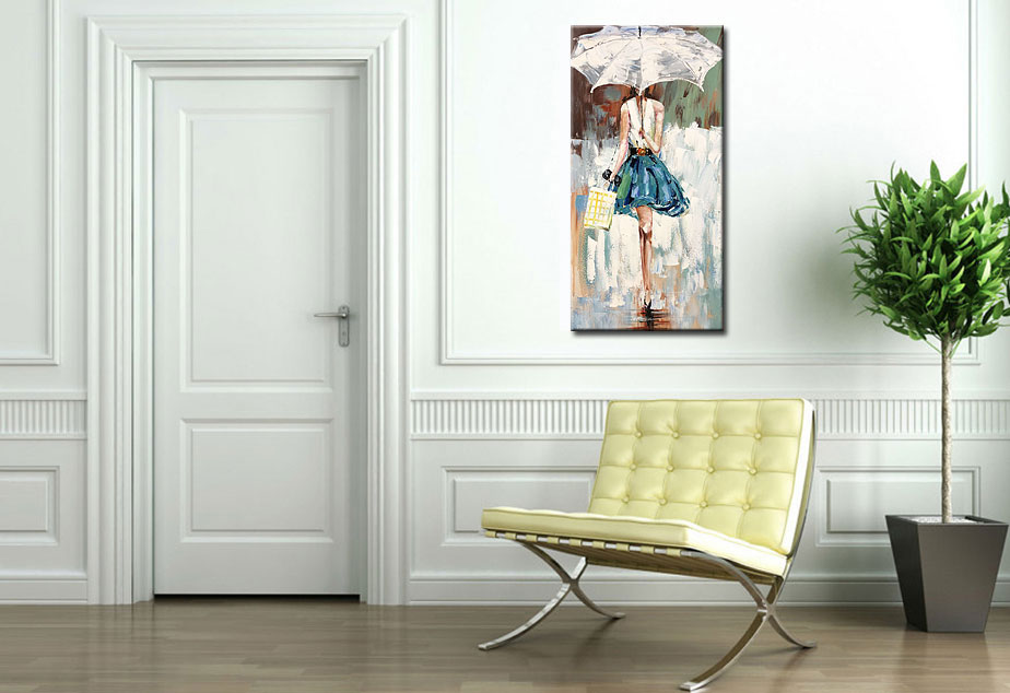 Lady Shopping modern schilderij 60x120cm - Afbeelding 4