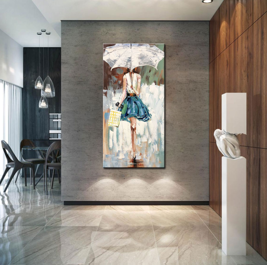 Lady Shopping modern schilderij 60x120cm - Afbeelding 3