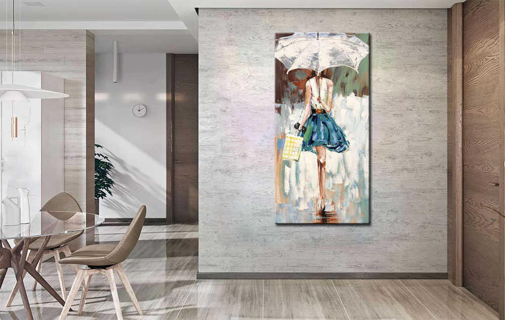 Lady Shopping modern schilderij 60x120cm - Afbeelding 2