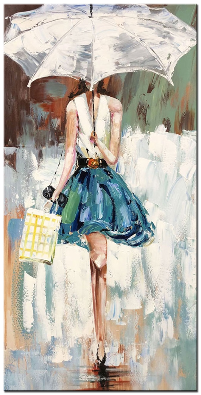 Lady Shopping modern schilderij