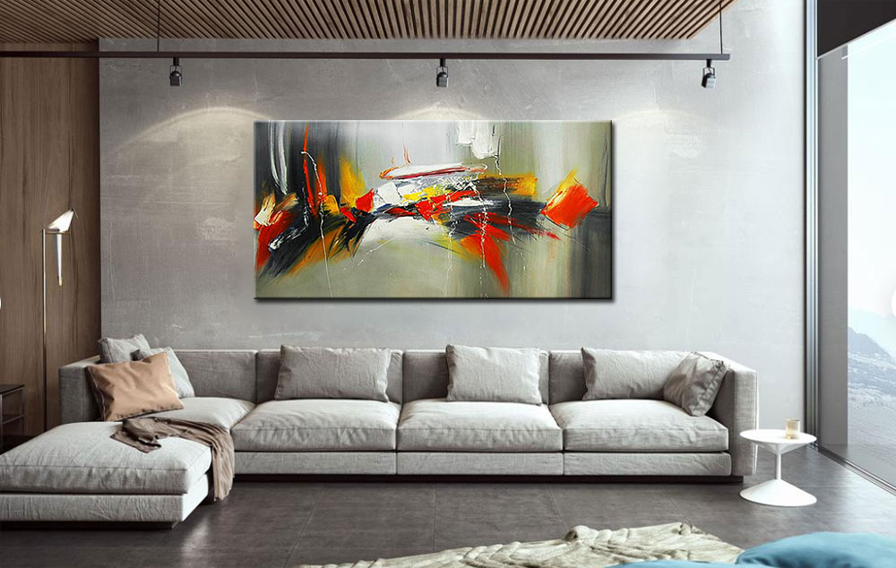 Abstract schilderij Vuur en Energie 180x90cm - Afbeelding 2