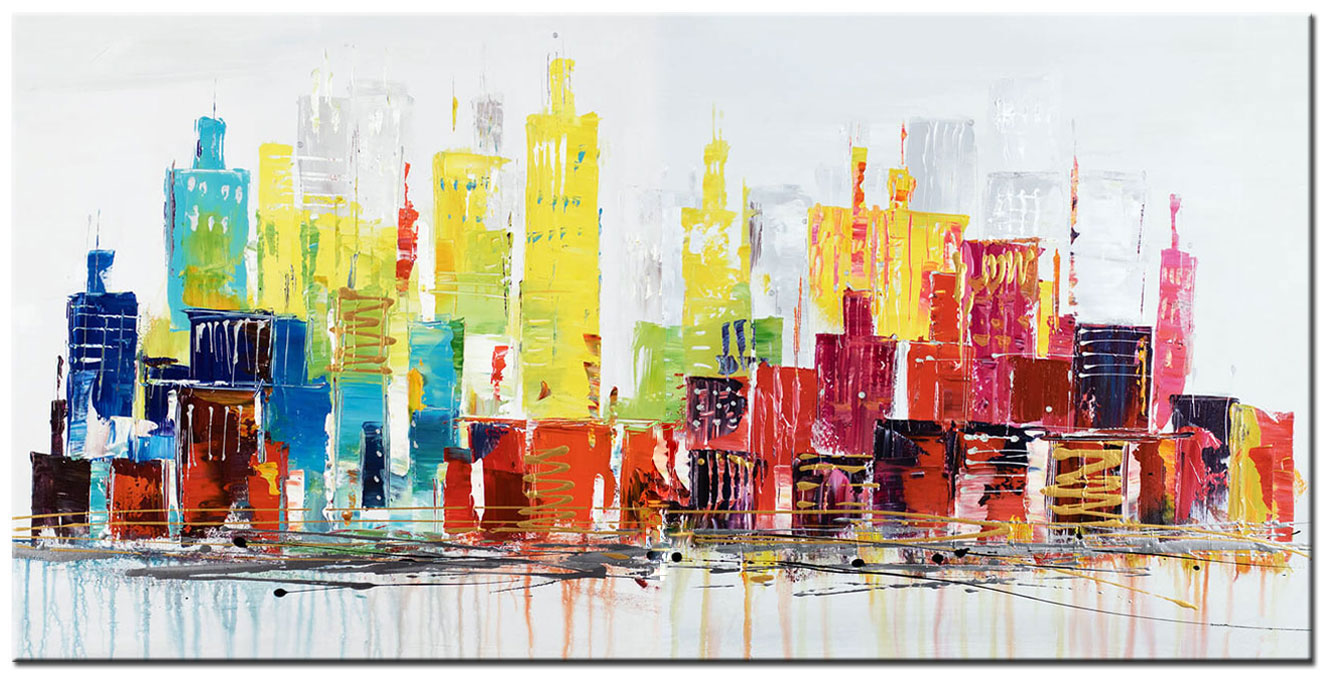 Skyline modern groot schilderij