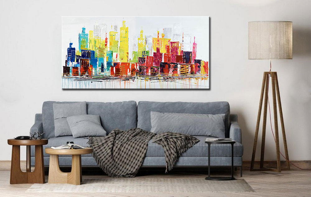 Skyline modern groot schilderij - Afbeelding 4