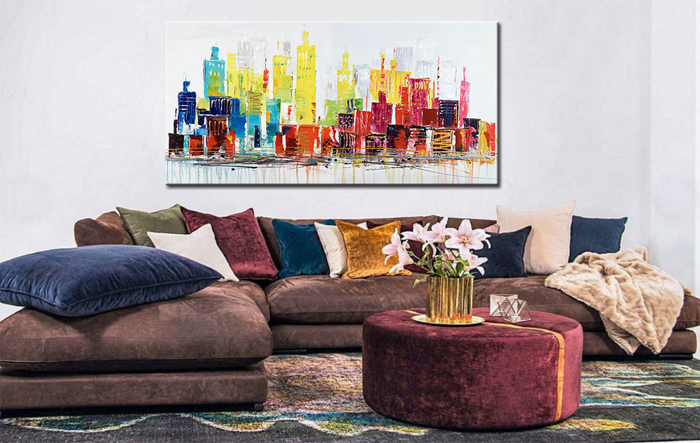 Skyline modern groot schilderij - Afbeelding 3