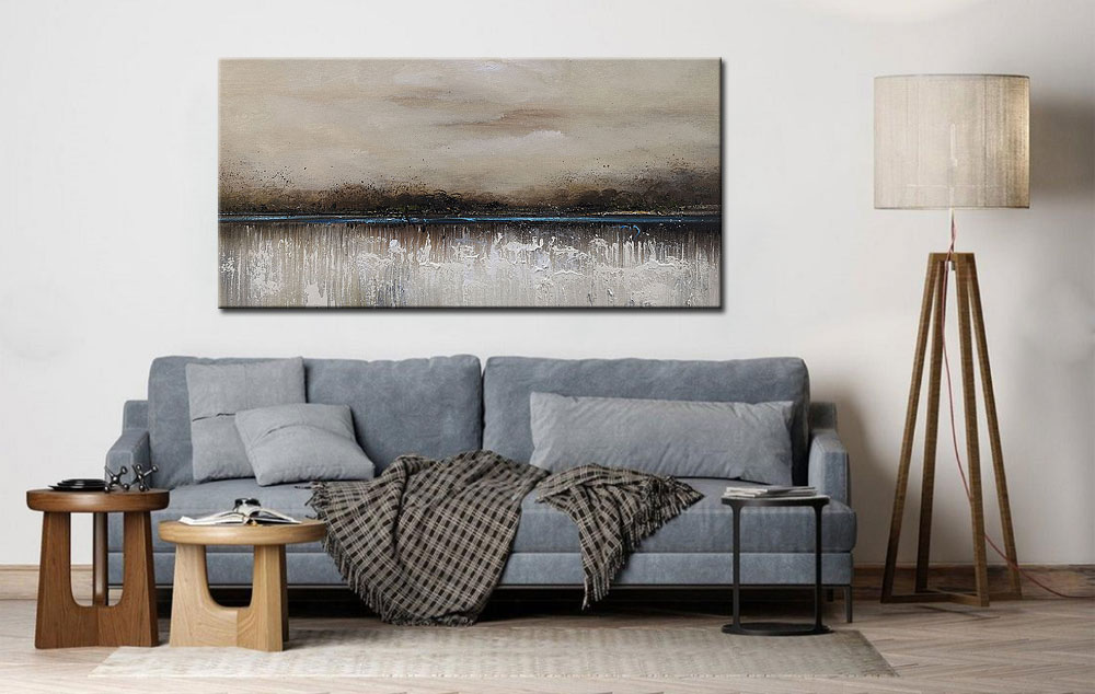 Abstract schilderij Silent Horizon 180x90cm - Afbeelding 3