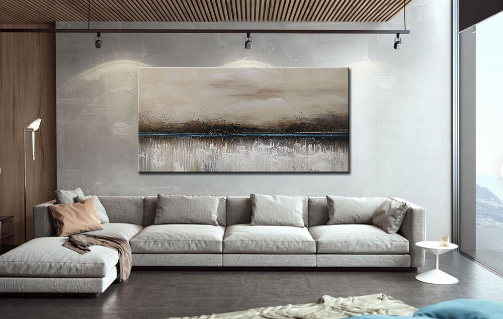 Abstract schilderij Silent Horizon 180x90cm - Afbeelding 2