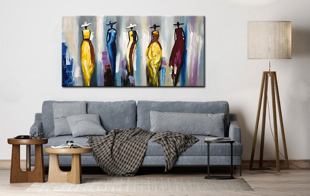Catwalk Dames modern schilderij 180x90cm - Afbeelding 4