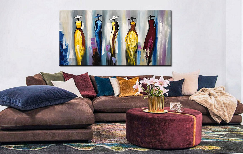 Catwalk Dames modern schilderij 180x90cm - Afbeelding 3