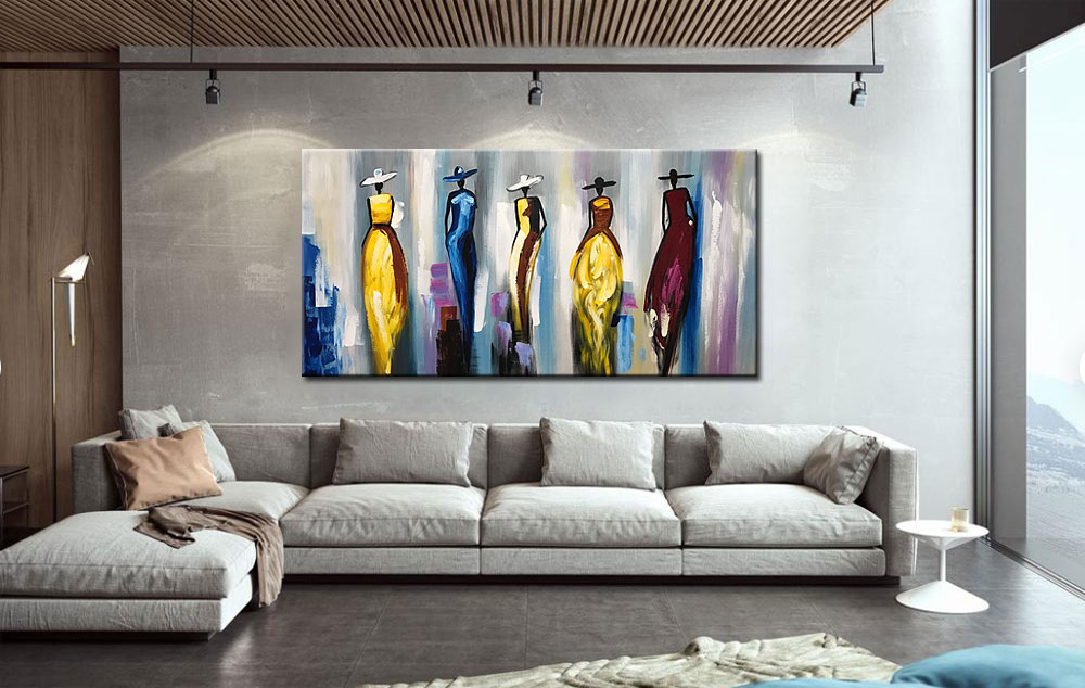 Catwalk Dames modern schilderij 180x90cm - Afbeelding 2