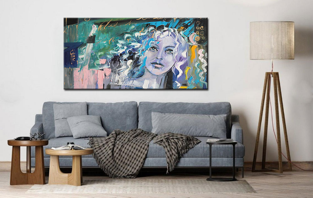 Figuratief schilderij Blik van emotie 180x90cm - Afbeelding 3