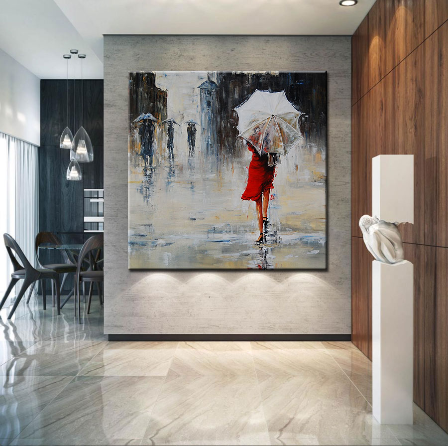 In the Rain modern schilderij - Afbeelding 2