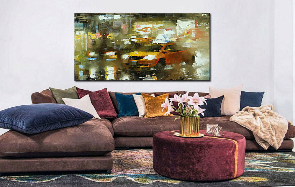 Taxi New York modern groot schilderij 180x90cm - Afbeelding 3