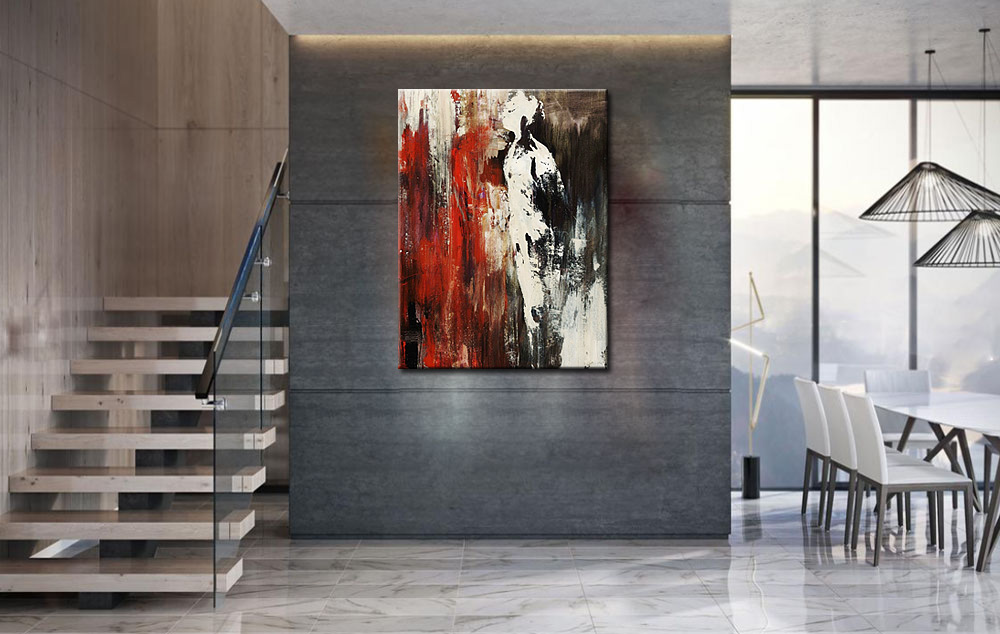 Bevreesd modern abstract schilderij 90x120cm - Afbeelding 3