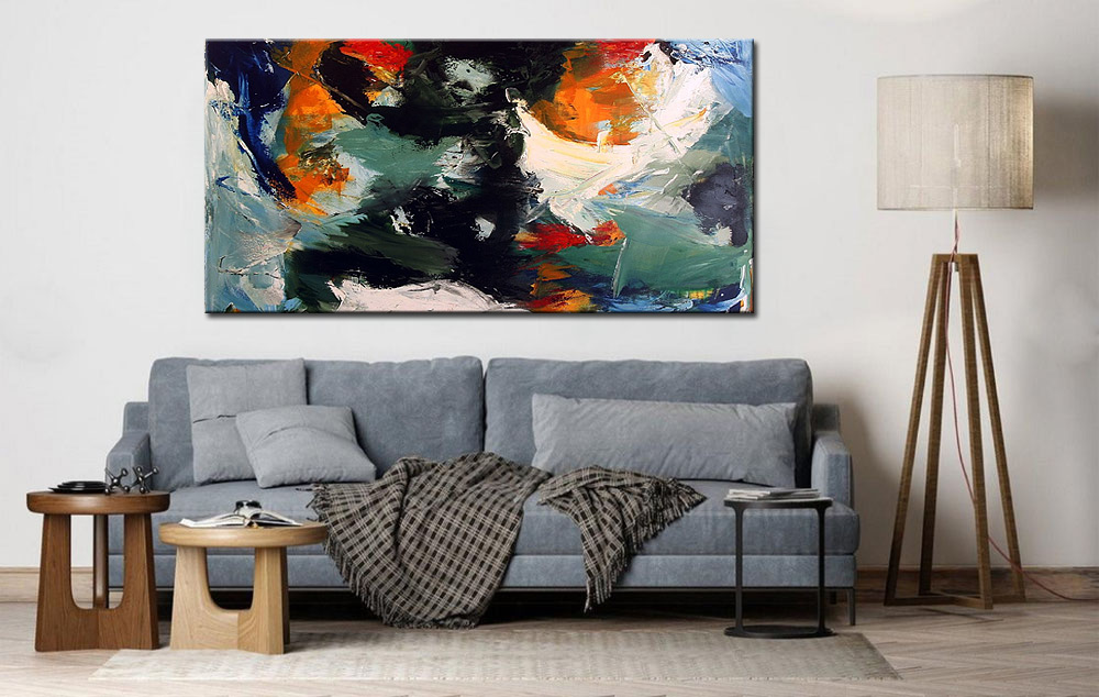 Abstract schilderij Storm in Kleur 180x90cm - Afbeelding 4