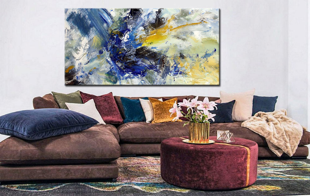 Abstract schilderij Dynamic Flow 180x90cm - Afbeelding 4