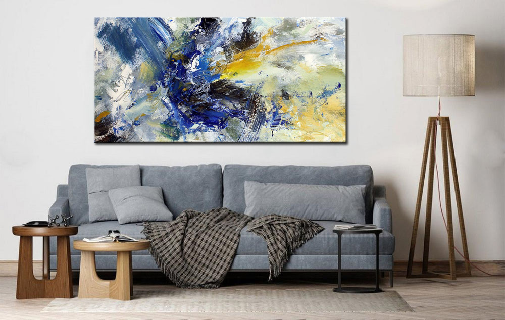Abstract schilderij Dynamic Flow 180x90cm - Afbeelding 3