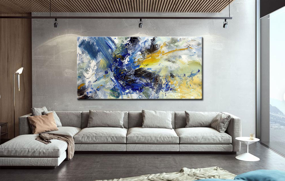Abstract schilderij Dynamic Flow 180x90cm - Afbeelding 2
