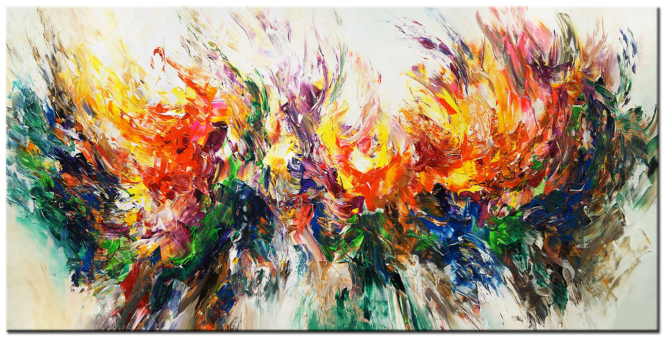 Abstract schilderij Color Flames 180x90cm