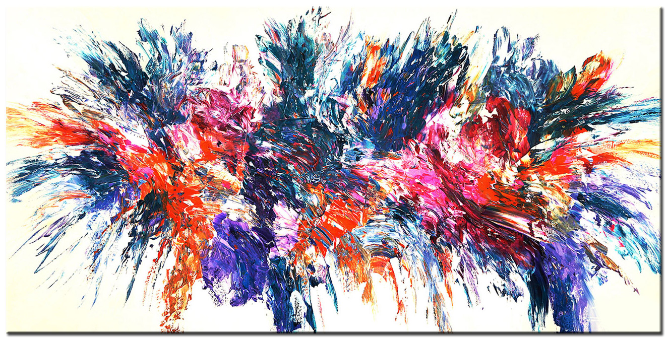 Abstract schilderij Vuurwerk van Kleur 180x90cm