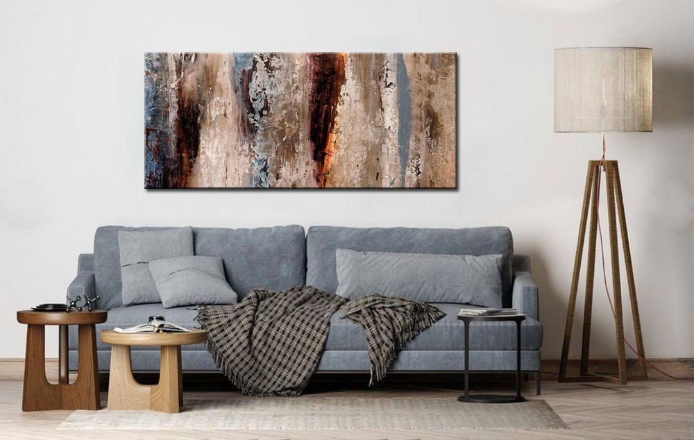 Abstract schilderij Aarde en Steen 160x70cm - Afbeelding 4