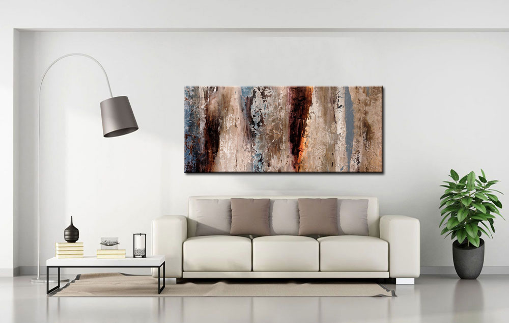 Abstract schilderij Aarde en Steen 160x70cm - Afbeelding 3