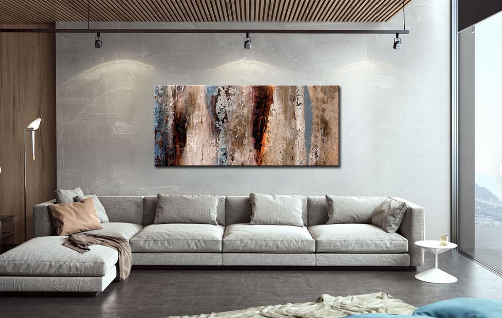 Abstract schilderij Aarde en Steen 160x70cm - Afbeelding 2
