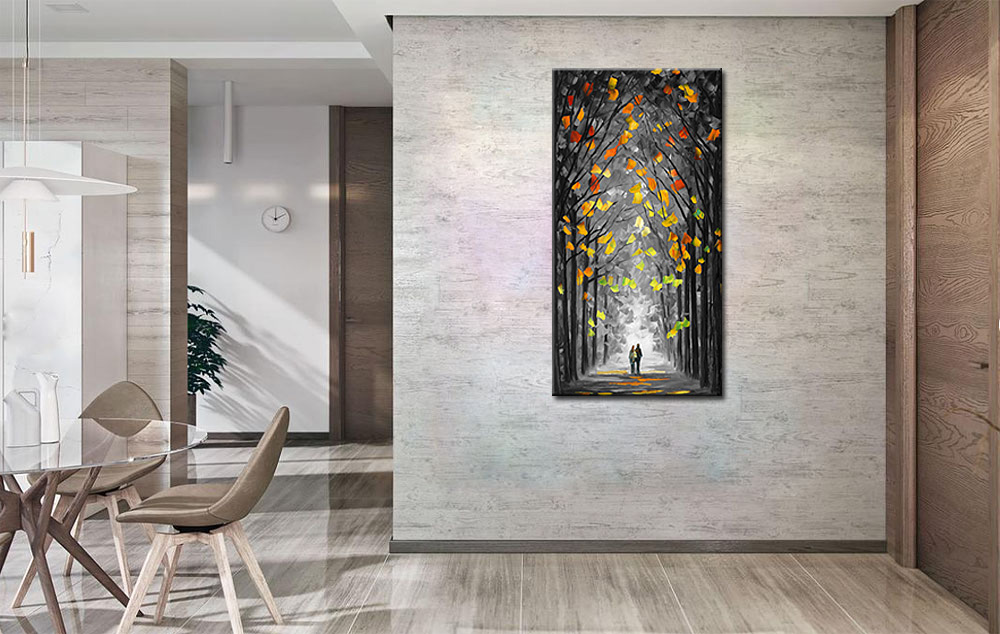 Boswandeling modern schilderij 60x120cm - Afbeelding 3