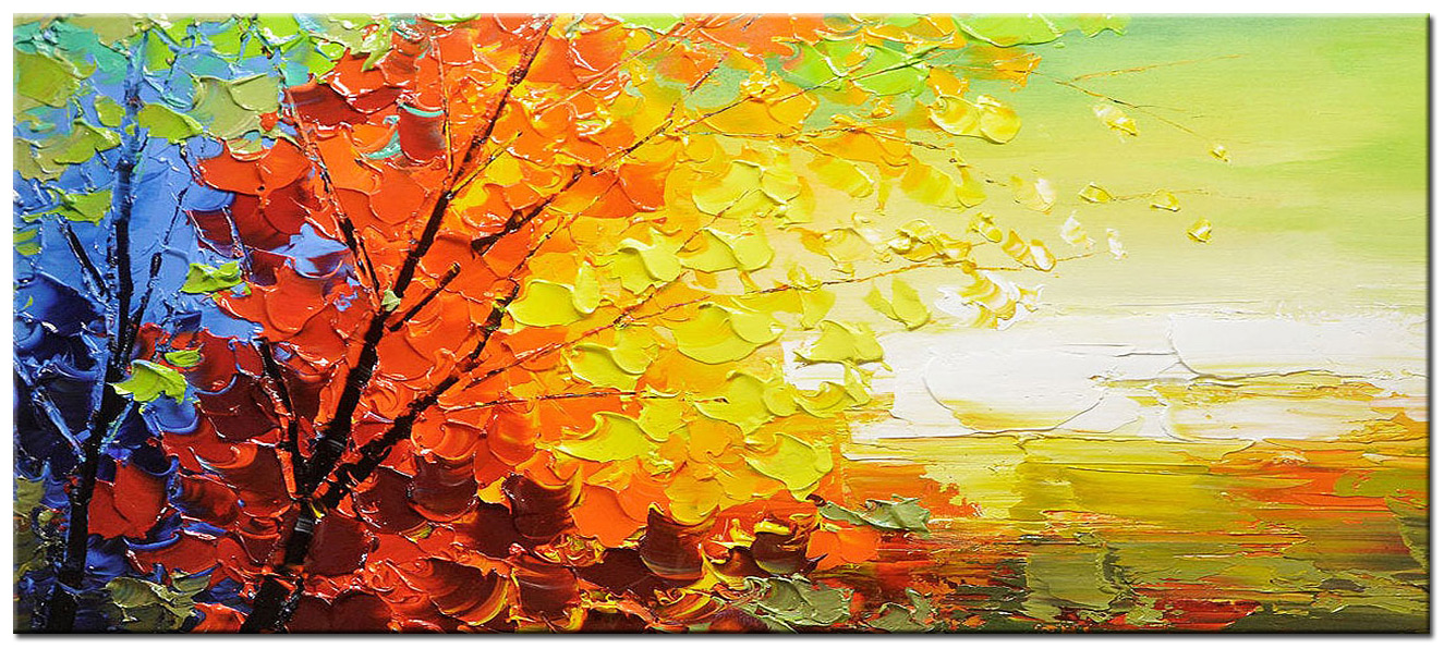 Zonlicht modern groot schilderij 160x70cm