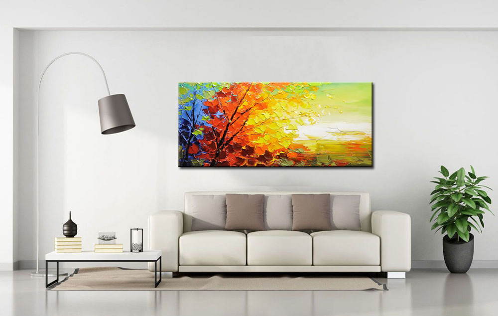 Zonlicht modern groot schilderij 160x70cm - Afbeelding 4
