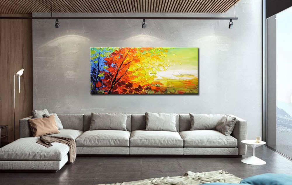 Zonlicht modern groot schilderij 160x70cm - Afbeelding 3