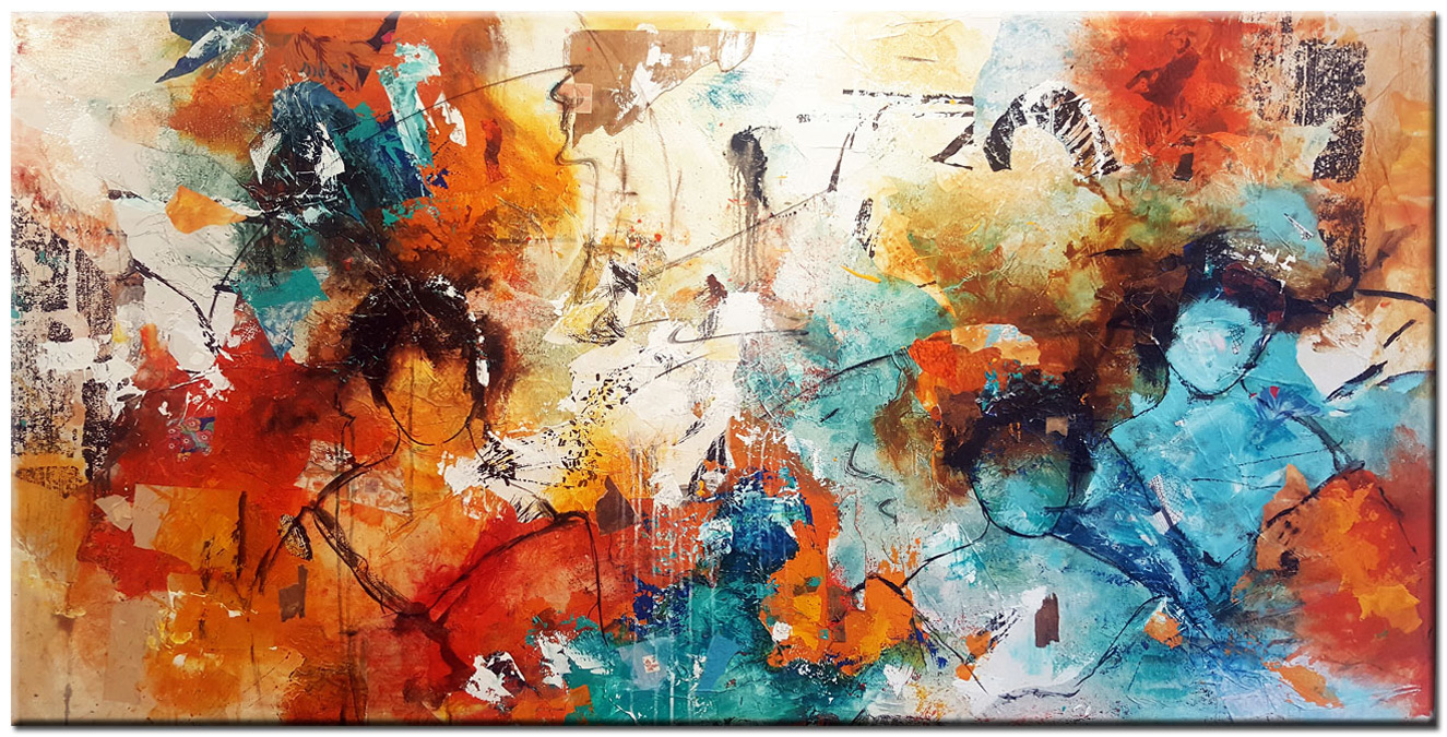 Figuratief schilderij Vrouwen in Beweging 180x90cm