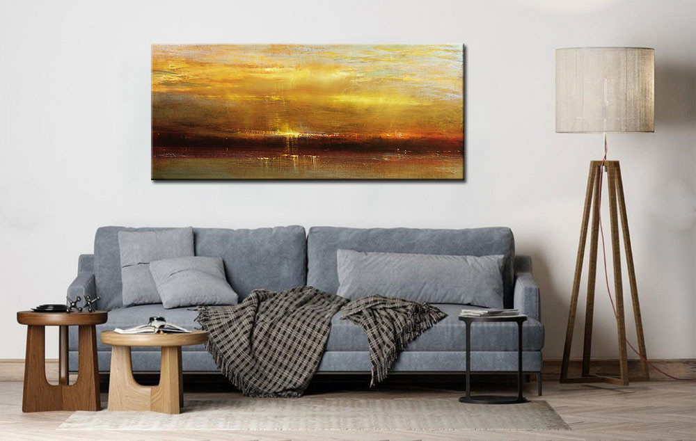 Sunset modern schilderij 160x70cm - Afbeelding 4