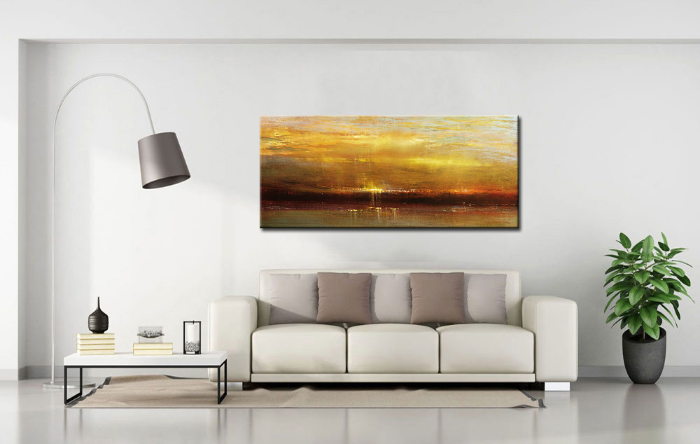 Sunset modern schilderij 160x70cm - Afbeelding 3