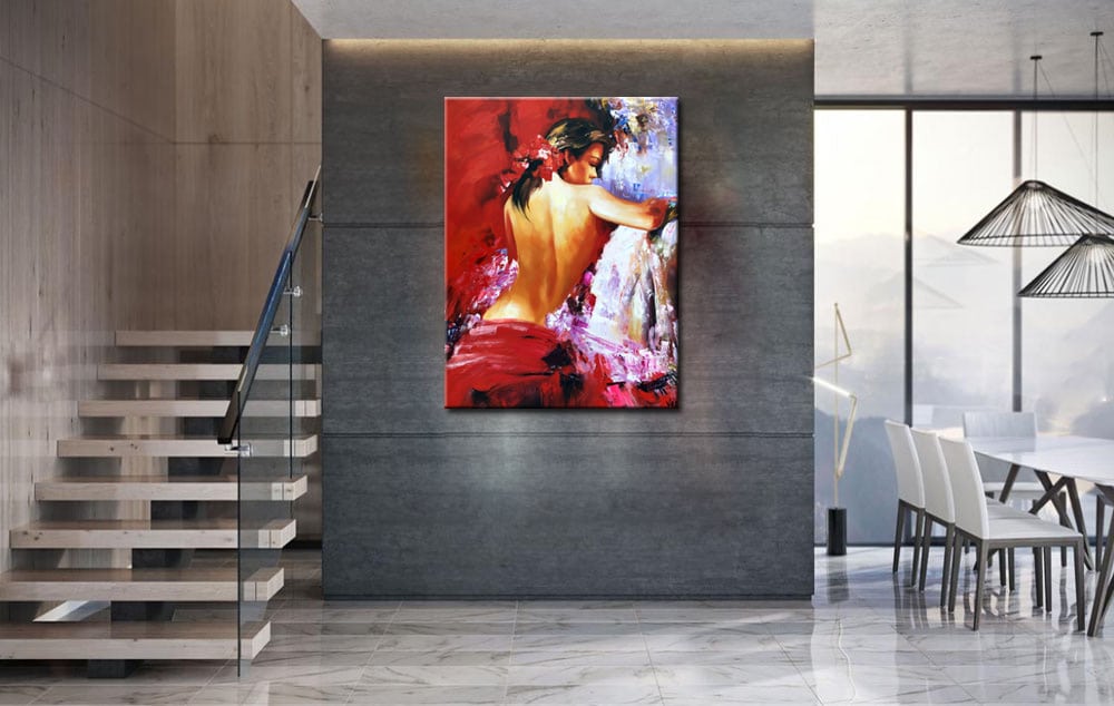 Erotisch schilderij Rode Passie 90x120cm - Afbeelding 3