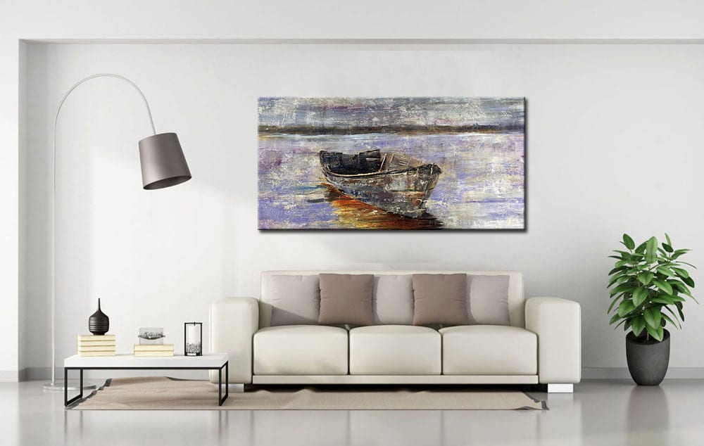 Roeiboot modern groot schilderij 180x90cm - Afbeelding 3