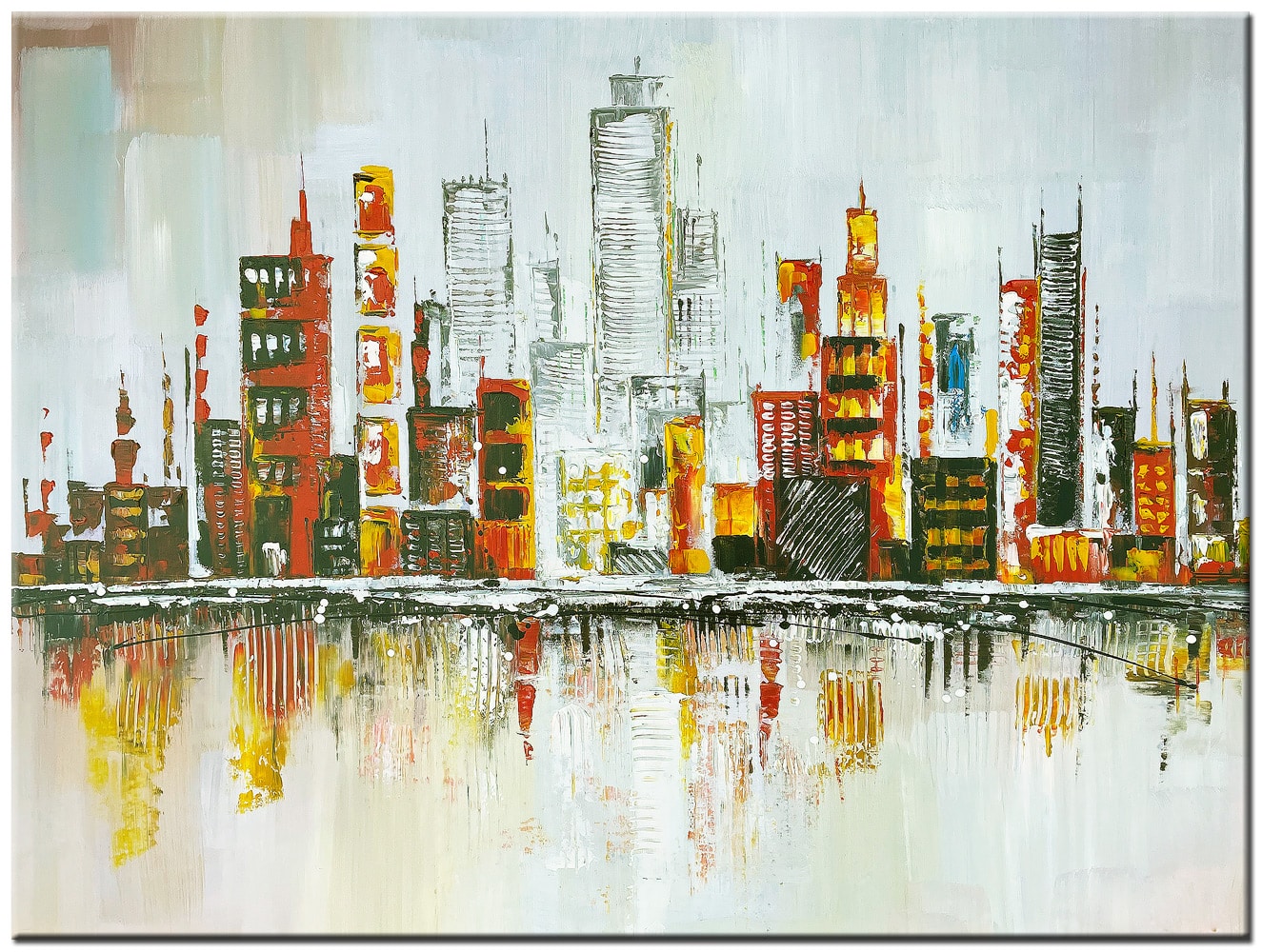 Skyline in Schaduw modern schilderij 120x90cm
