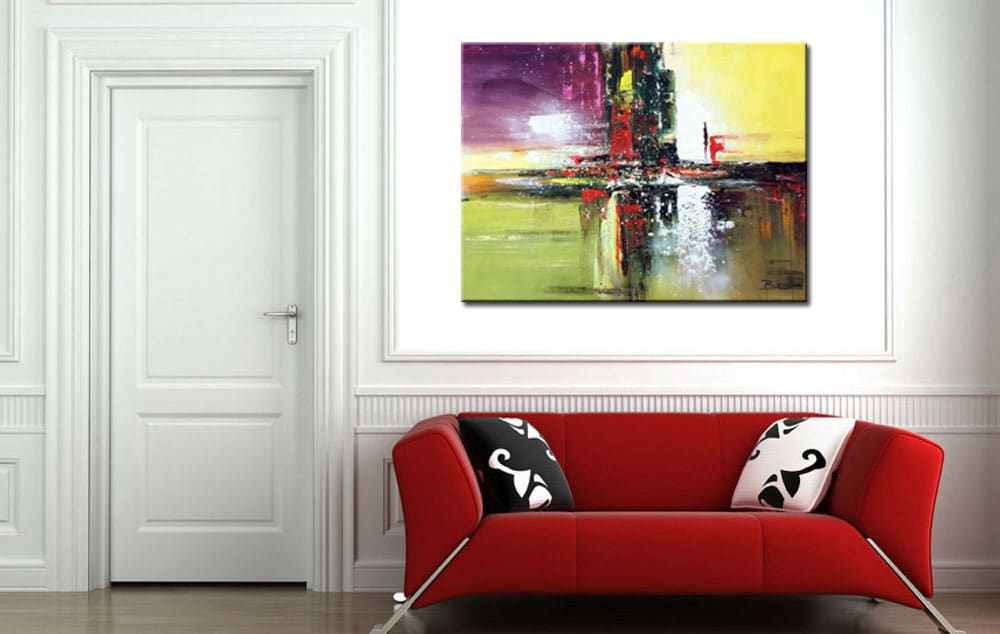 Square abstract schilderij 120x90cm - Afbeelding 4