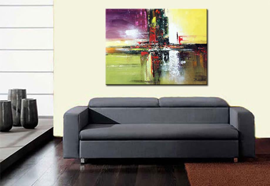 Square abstract schilderij 120x90cm - Afbeelding 2