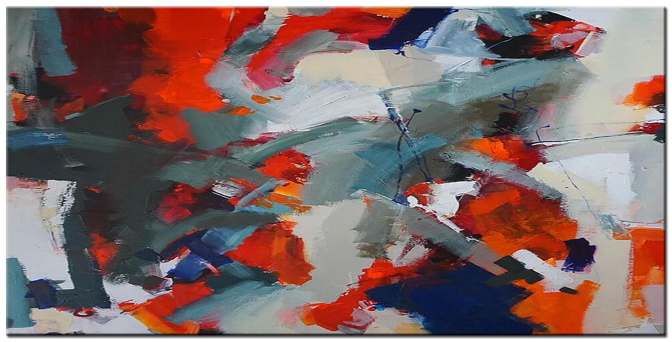 Abstract schilderij Passie in Beweging 180x90cm